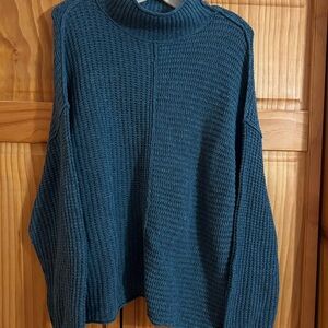 Sonoma Teal Ribbed Mock Neck Sweater